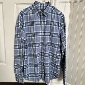 Vineyard Vines Blue and White Plaid Men's Shirt